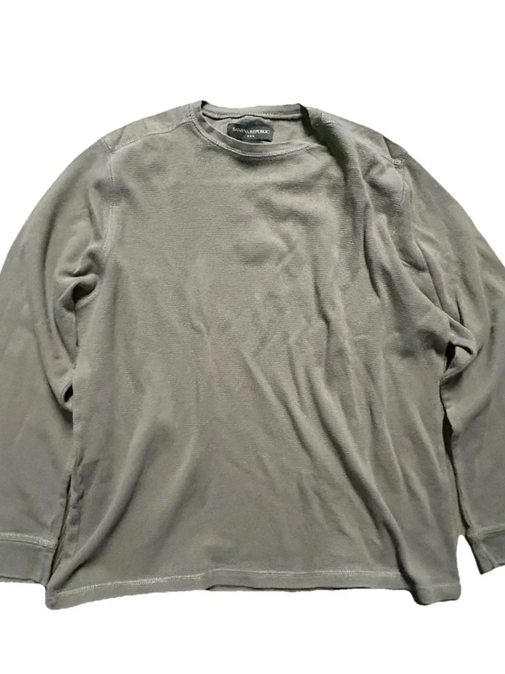 Men’s Banana Republic Brown Waffle Long Sleeve Cotton Shirt Size XL